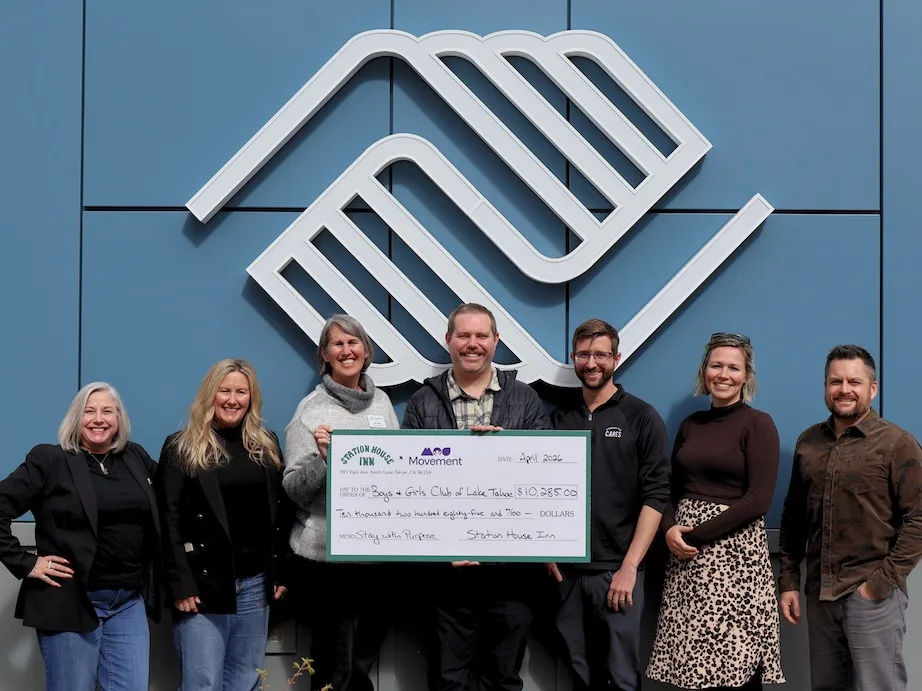 Station House Inn and MOD Movement present a check to the Boys & Girls Club of Lake Tahoe